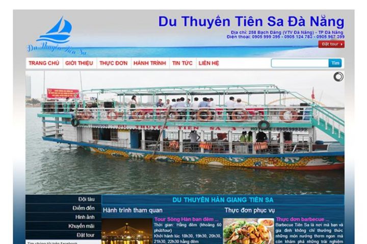du thuyen tien sa, du thuyen da nang, du lich, tour du thuyen, thiet ke website, website da nang, web du lich, website tour, thiết kế web