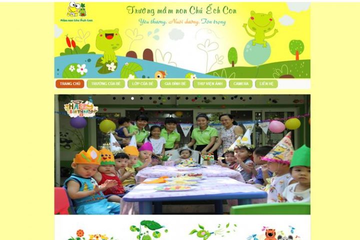 mam non chu ech con, mam non, website giao duc, thiết kế website giáo dục, website trung tâm đào tạo, thiet ke web, thiết kế website đà nẵng, website giá rẻ