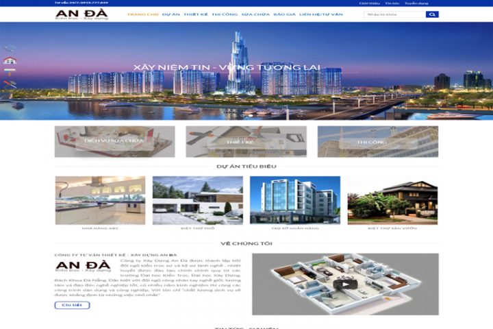 website xây dựng và kiến trúc An Đà
