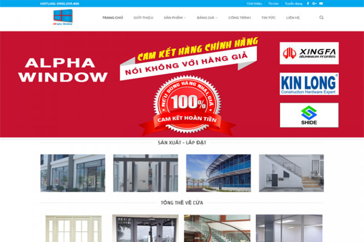 Website nhôm kính Alpha Đà Nẵng