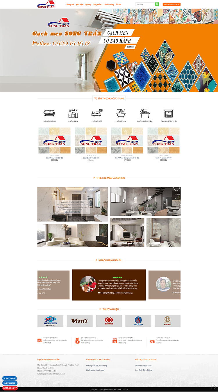 Thiết kế web vật liệu xây dựng gạch men ốp lát